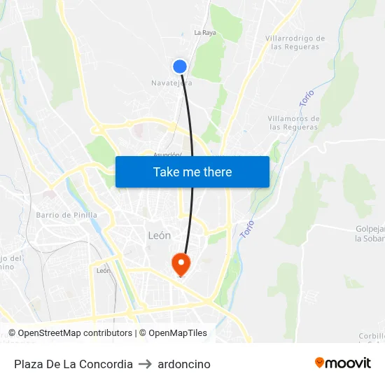 Plaza De La Concordia to ardoncino map