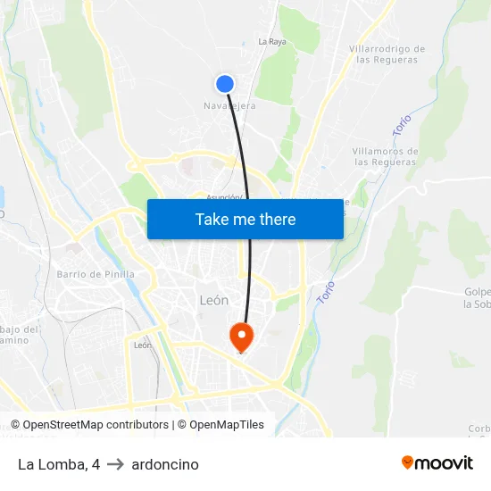 La Lomba, 4 to ardoncino map