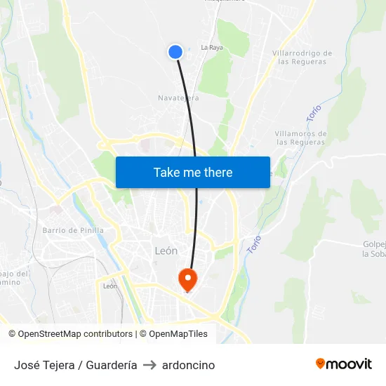 José Tejera / Guardería to ardoncino map