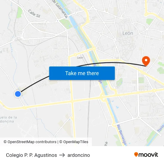 Colegio P. P. Agustinos to ardoncino map