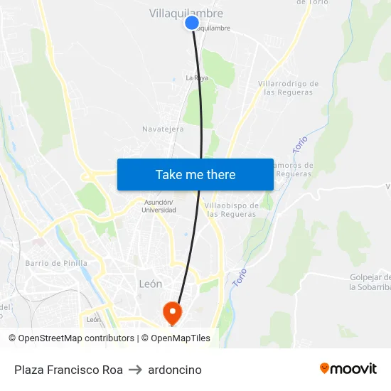 Plaza Francisco Roa to ardoncino map