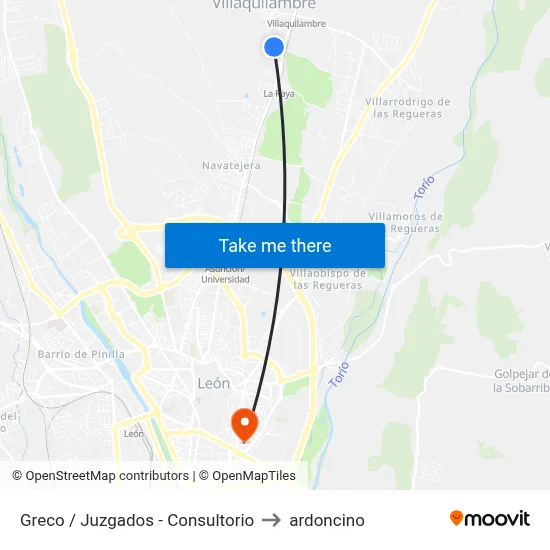 Greco / Juzgados - Consultorio to ardoncino map