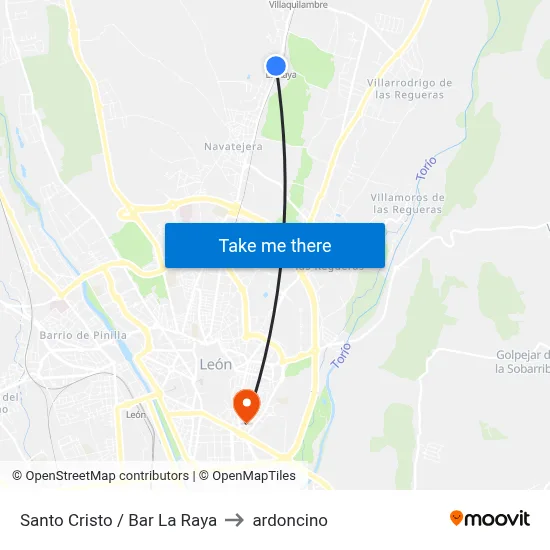 Santo Cristo / Bar La Raya to ardoncino map