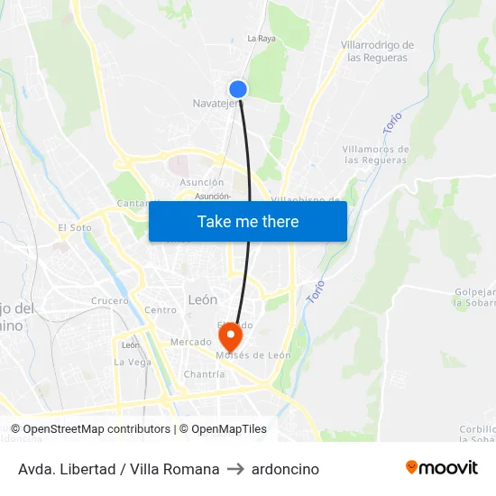 Avda. Libertad / Villa Romana to ardoncino map