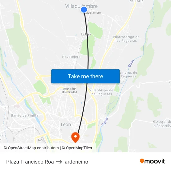 Plaza Francisco Roa to ardoncino map