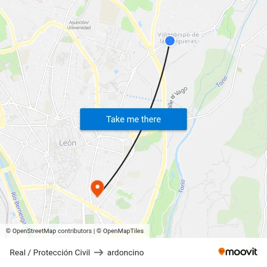 Real / Protección Civil to ardoncino map