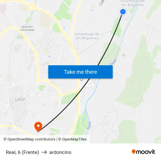 Real, 6 (Frente) to ardoncino map