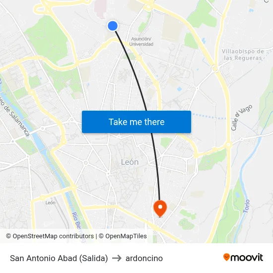 San Antonio Abad (Salida) to ardoncino map