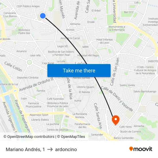 Mariano Andrés, 1 to ardoncino map