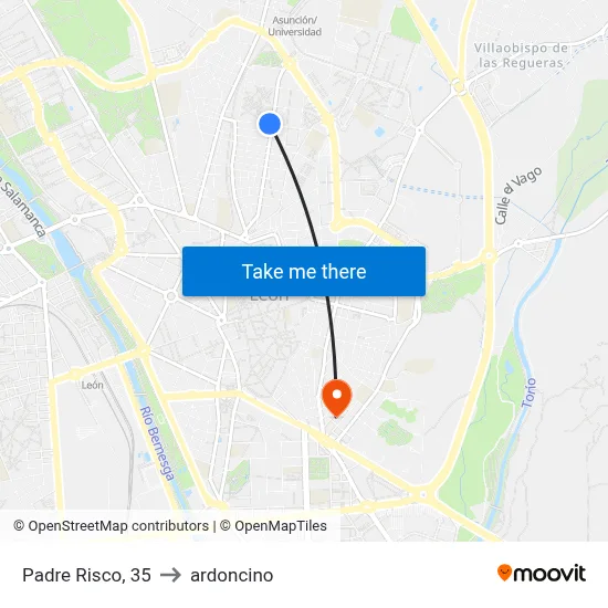 Padre Risco, 35 to ardoncino map