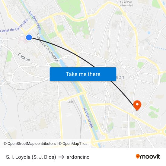 S. I. Loyola (S. J. Dios) to ardoncino map