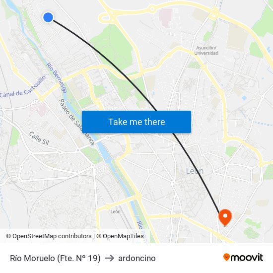 Río Moruelo (Fte. Nº 19) to ardoncino map