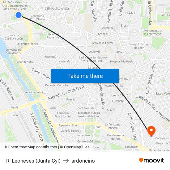 R. Leoneses (Junta Cyl) to ardoncino map