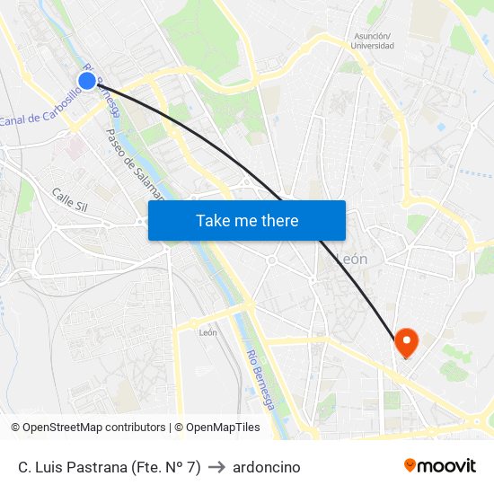 C. Luis Pastrana (Fte. Nº 7) to ardoncino map