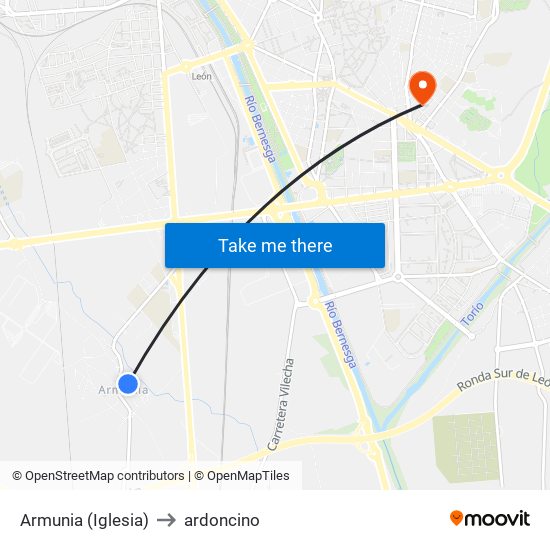 Armunia (Iglesia) to ardoncino map