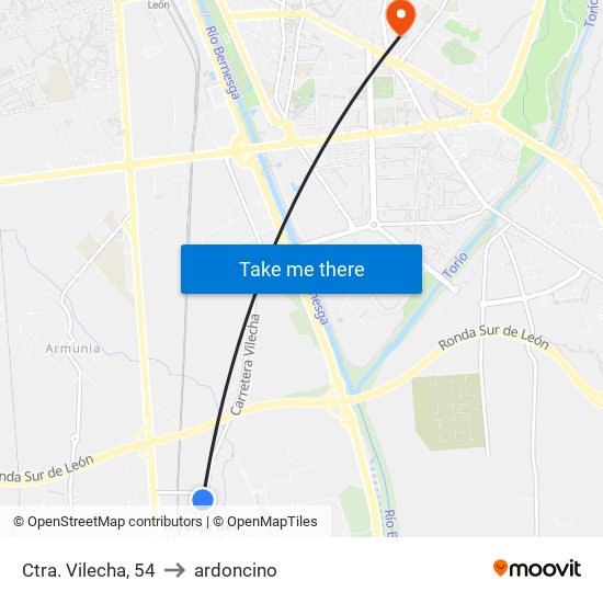 Ctra. Vilecha, 54 to ardoncino map