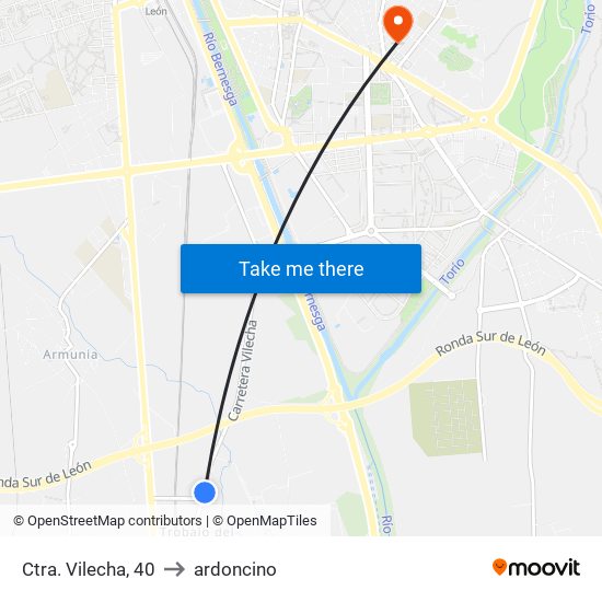 Ctra. Vilecha, 40 to ardoncino map