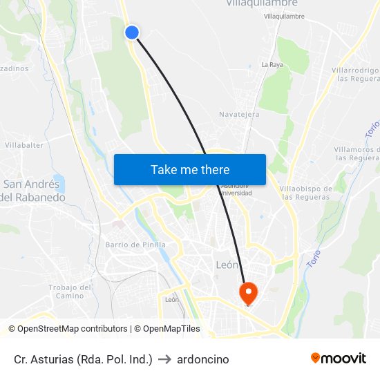 Cr. Asturias (Rda. Pol. Ind.) to ardoncino map
