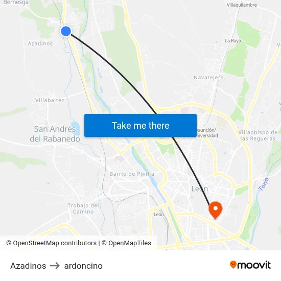 Azadinos to ardoncino map