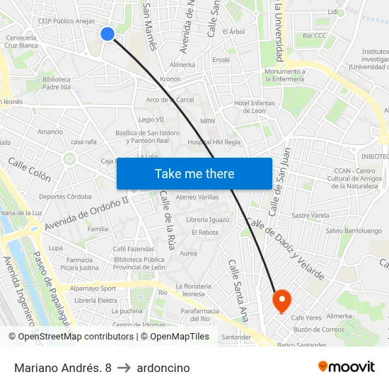 Mariano Andrés. 8 to ardoncino map