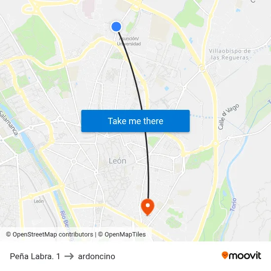 Peña Labra. 1 to ardoncino map