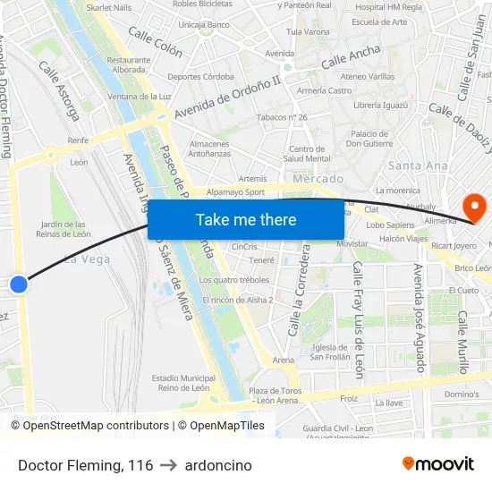 Doctor Fleming, 116 to ardoncino map