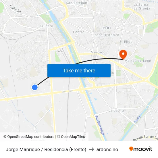 Jorge Manrique / Residencia (Frente) to ardoncino map