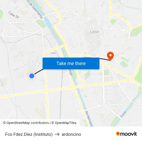 Fco Fdez.Díez (Instituto) to ardoncino map