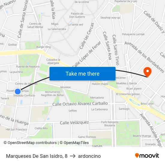Marqueses De San Isidro, 8 to ardoncino map