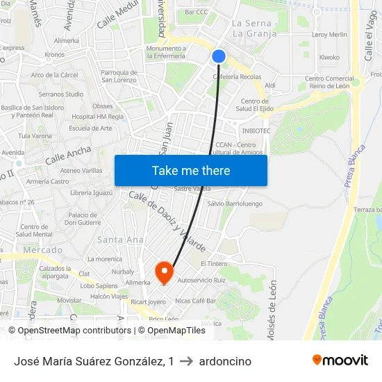 José María Suárez González, 1 to ardoncino map