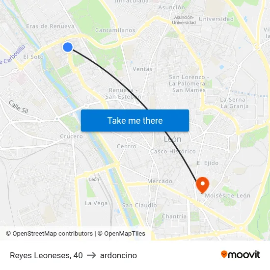 Reyes Leoneses, 40 to ardoncino map