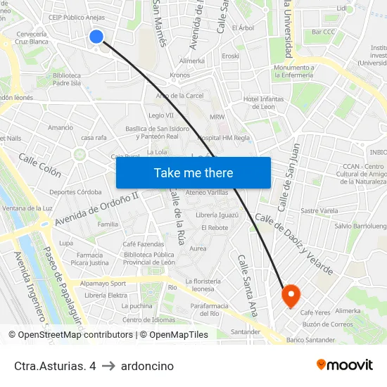Ctra.Asturias. 4 to ardoncino map