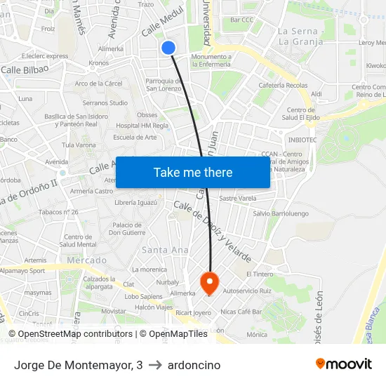 Jorge De Montemayor, 3 to ardoncino map
