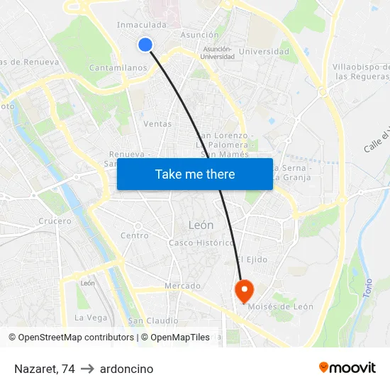 Nazaret, 74 to ardoncino map