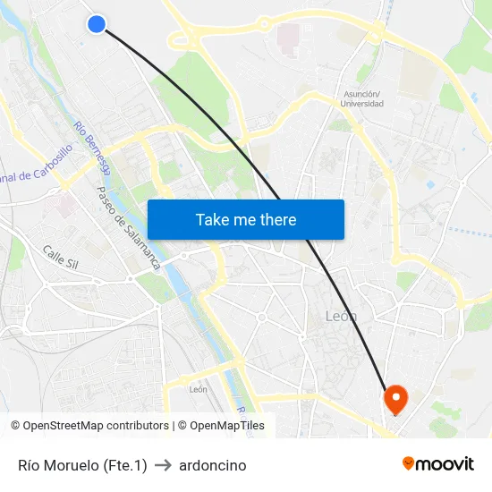 Río Moruelo (Fte.1) to ardoncino map