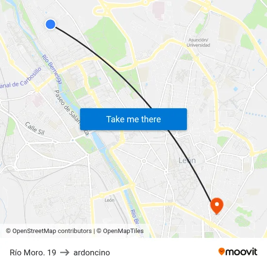 Río Moro. 19 to ardoncino map