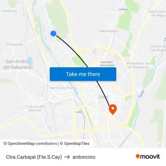 Ctra.Carbajal (Fte.S.Cay) to ardoncino map
