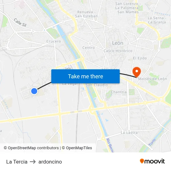 La Tercia to ardoncino map