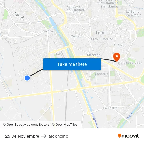 25 De Noviembre to ardoncino map