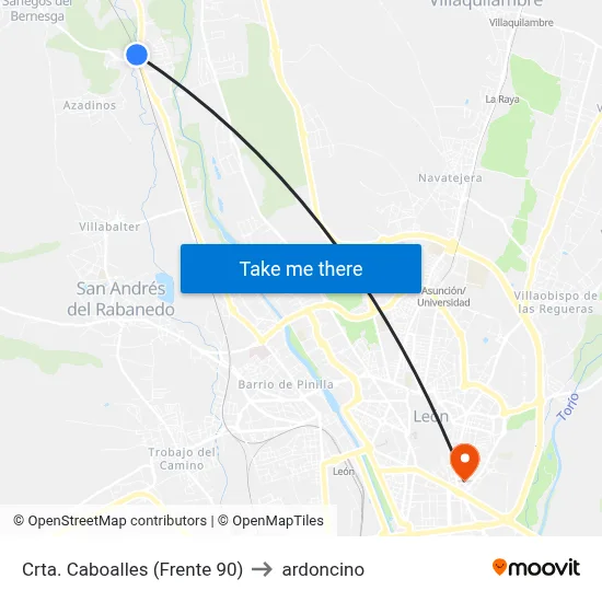 Crta. Caboalles (Frente 90) to ardoncino map