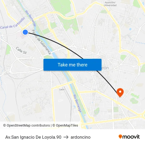 Av.San Ignacio De Loyola.90 to ardoncino map