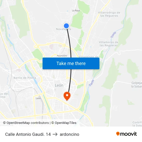 Calle Antonio Gaudi. 14 to ardoncino map