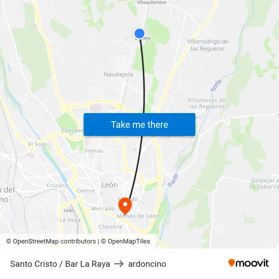 Santo Cristo / Bar La Raya to ardoncino map