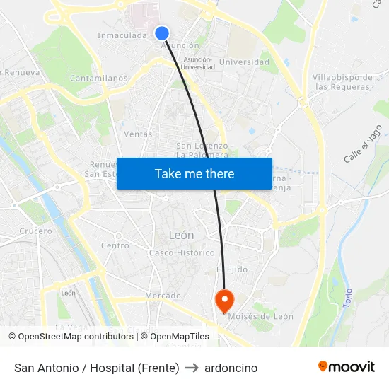 San Antonio / Hospital (Frente) to ardoncino map