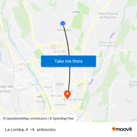 La Lomba, 4 to ardoncino map