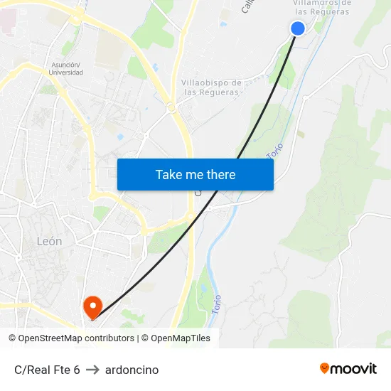 C/Real Fte 6 to ardoncino map