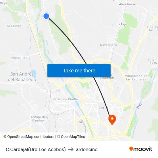 C.Carbajal(Urb.Los Acebos) to ardoncino map