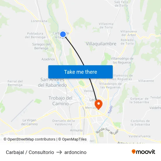 Carbajal / Consultorio to ardoncino map