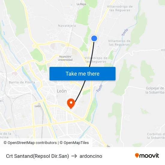 Crt Santand(Repsol Dir.San) to ardoncino map