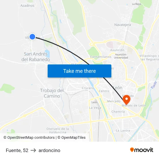 Fuente, 52 to ardoncino map